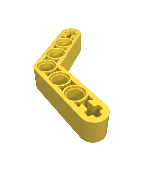 LEGO - Technic, hefarm gemodificeerd dik gebogen 1 x 7 (4–4) (Vintage jaren 2000 onderdeel) - Yellow | N