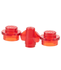 LEGO - Plaat, rond 1 x 1, 2 aan gietraam (Vintage jaren ’90 onderdeel) - Trans-Red | N - Thumbnail