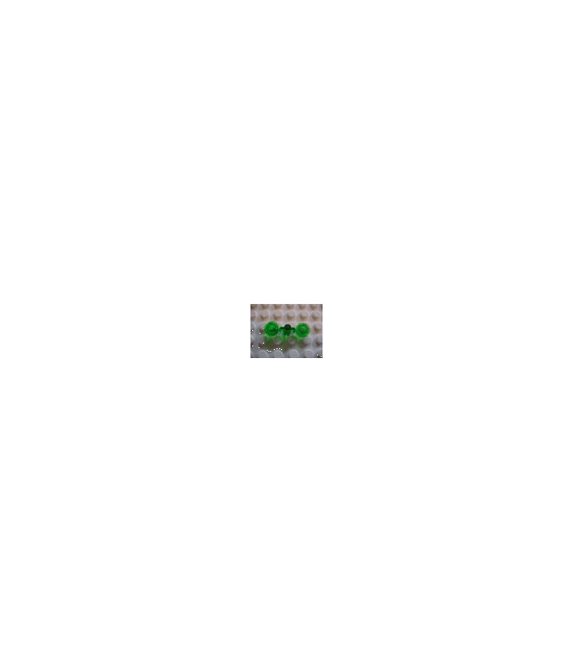 LEGO - Plaat, rond 1 x 1, 2 aan gietraam (Vintage jaren ’90 onderdeel) - Trans-Green | N