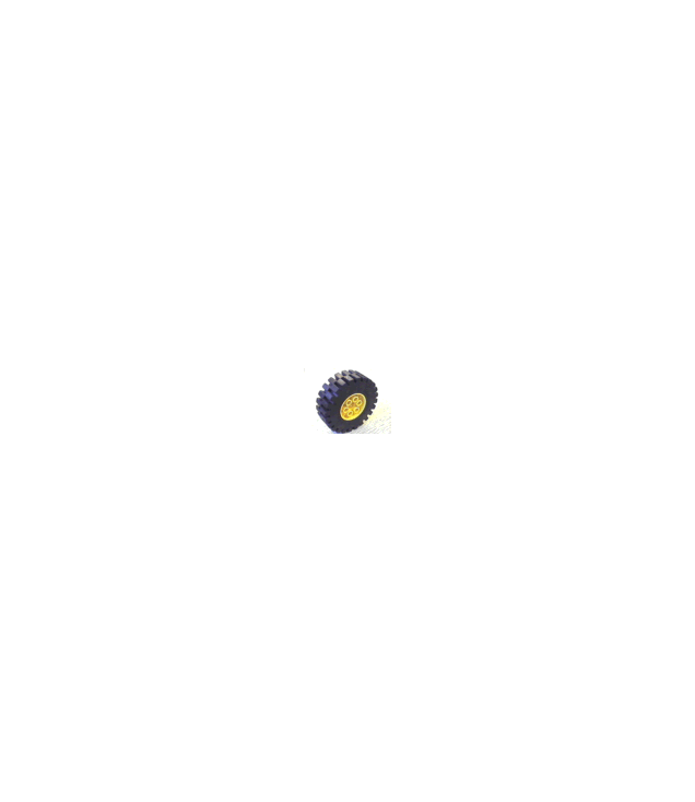 LEGO - Wiel 20 x 30 graden graden Technic met zwarte band 20 x 30 graden graden Technic (4266 / 4267) (Vintage jaren ’90 onderdeel) - Yellow | N