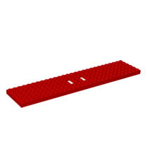 LEGO - Treinbasis 6 x 28 met 3 ronde gaten aan elk uiteinde en 1 x 2 uitsparingen (Vintage jaren 2000 onderdeel) - Red | N - Thumbnail