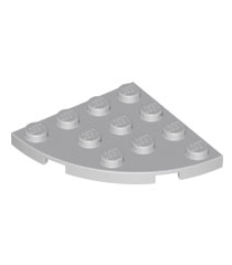 LEGO - Plaat, ronde hoek 4 x 4 - Light Bluish Gray | N - Thumbnail