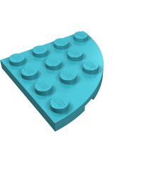 LEGO - Plaat, ronde hoek 4 x 4 - Medium Azure | N - Thumbnail