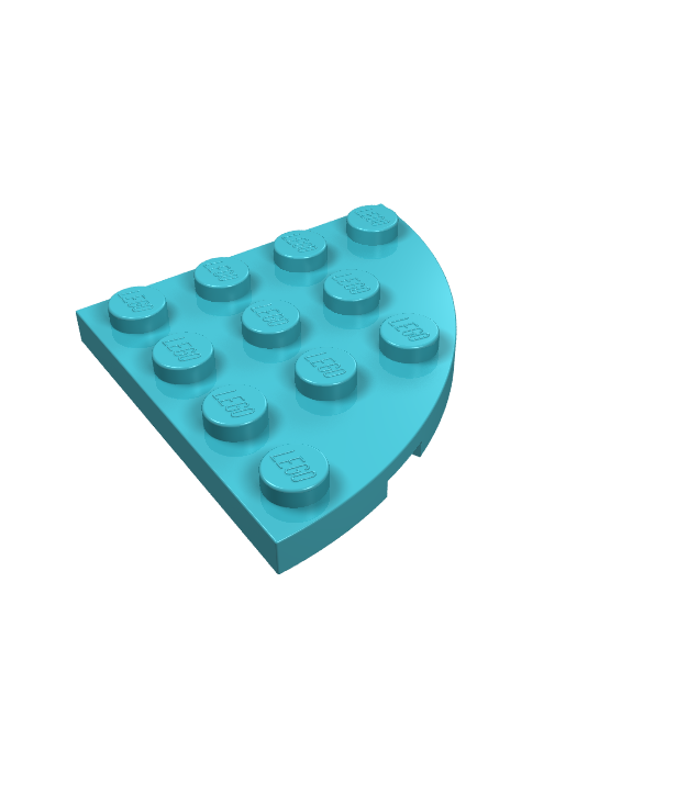 LEGO - Plaat, ronde hoek 4 x 4 - Medium Azure | N