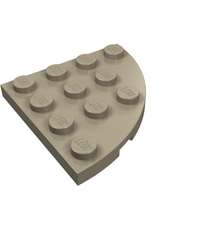 LEGO - Plaat, ronde hoek 4 x 4 - Dark Tan | N - Thumbnail
