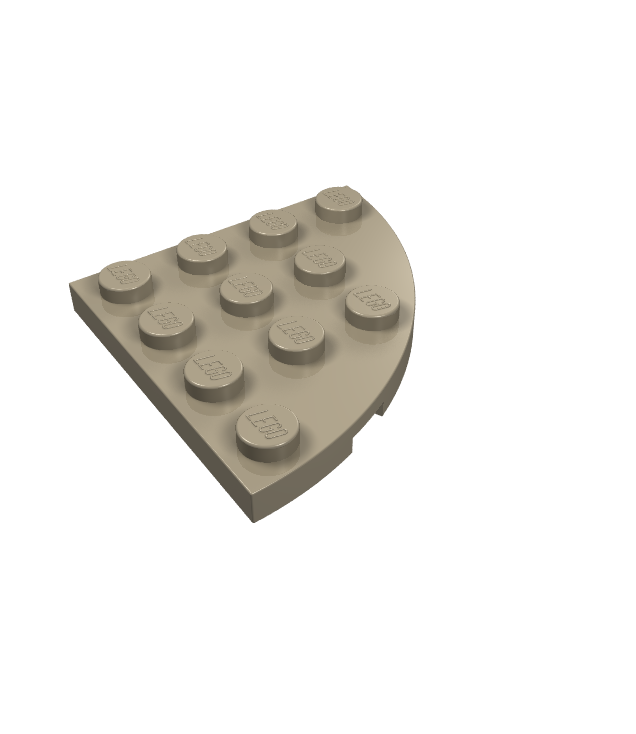 LEGO - Plaat, ronde hoek 4 x 4 - Dark Tan | N