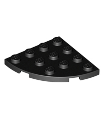 LEGO - Plaat, ronde hoek 4 x 4 - Black | N - Thumbnail