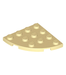 LEGO - Plaat, ronde hoek 4 x 4 - Tan | N - Thumbnail