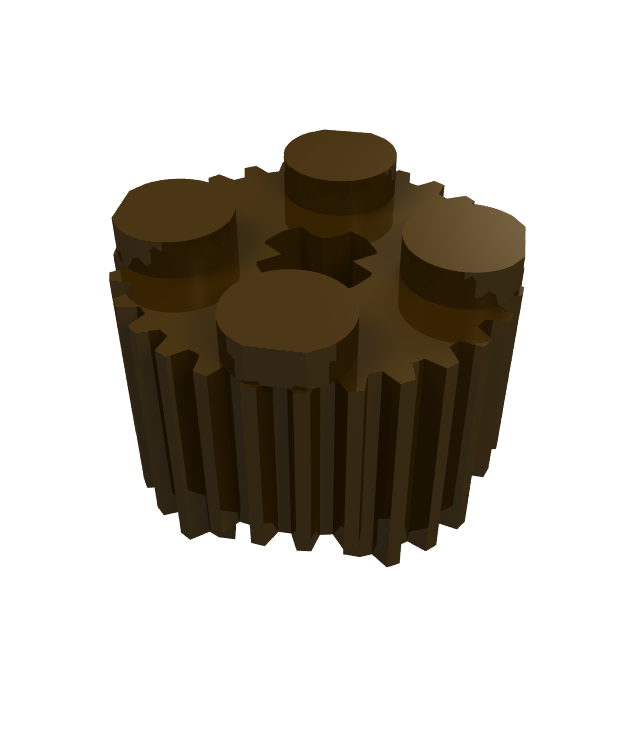 LEGO - Steen, rond 2 x 2 met as-gat en rooster / geribbeld profiel - Dark Brown | N