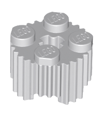 LEGO - Steen, rond 2 x 2 met as-gat en rooster / geribbeld profiel - Light Bluish Gray | N - Thumbnail