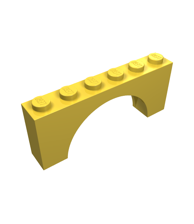 LEGO - Boog 1 x 6 x 2 met dikke bovenkant en verstevigde onderzijde (Vintage jaren ’90 onderdeel) - Yellow | N