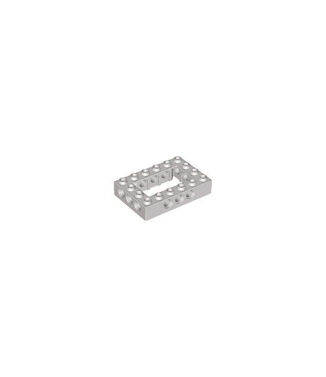 LEGO - Technic, steen 4 x 6 met open midden (Vintage jaren 2000 onderdeel) - Light Gray | N