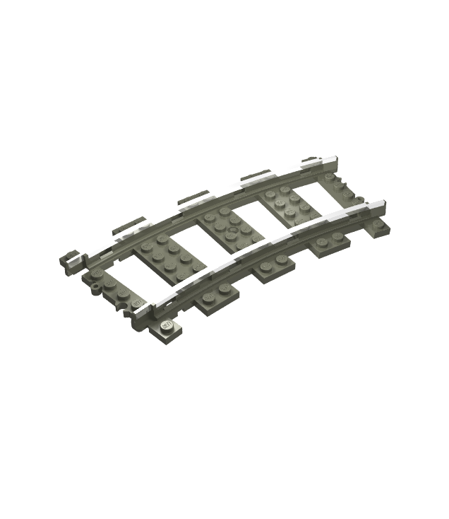 LEGO - Treinspoor 9V boog (Vintage jaren ’90 onderdeel) - Dark Gray | N