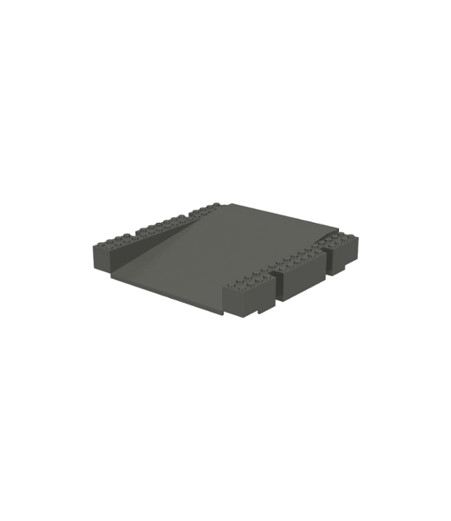 LEGO - Bouwplaat, verhoogd platform 16 x 16 x 2 1/3 helling (Vintage jaren ’90 onderdeel) - Dark Gray | N