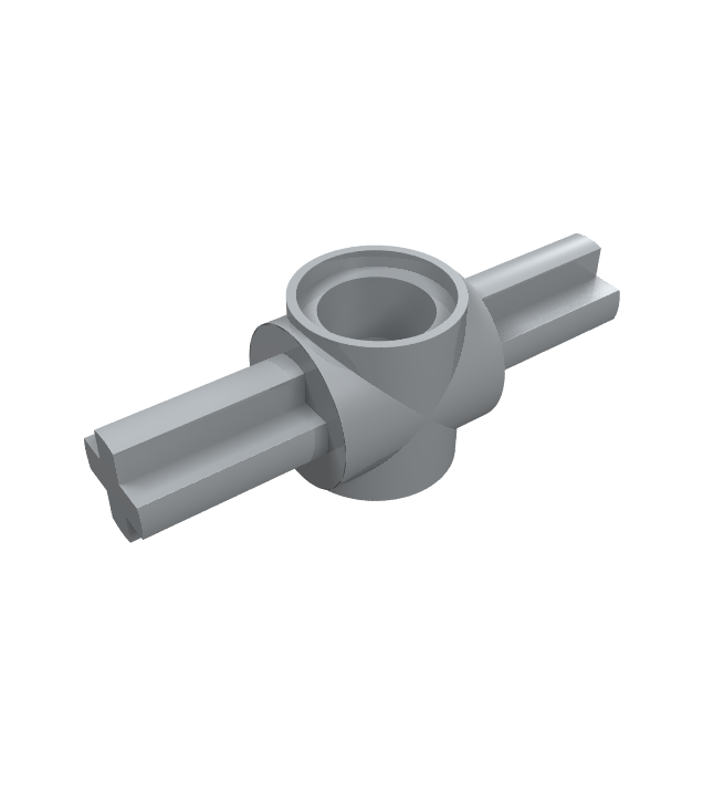 LEGO - Technic, as- en penverbindernaaf met 2 assen - Light Bluish Gray | N