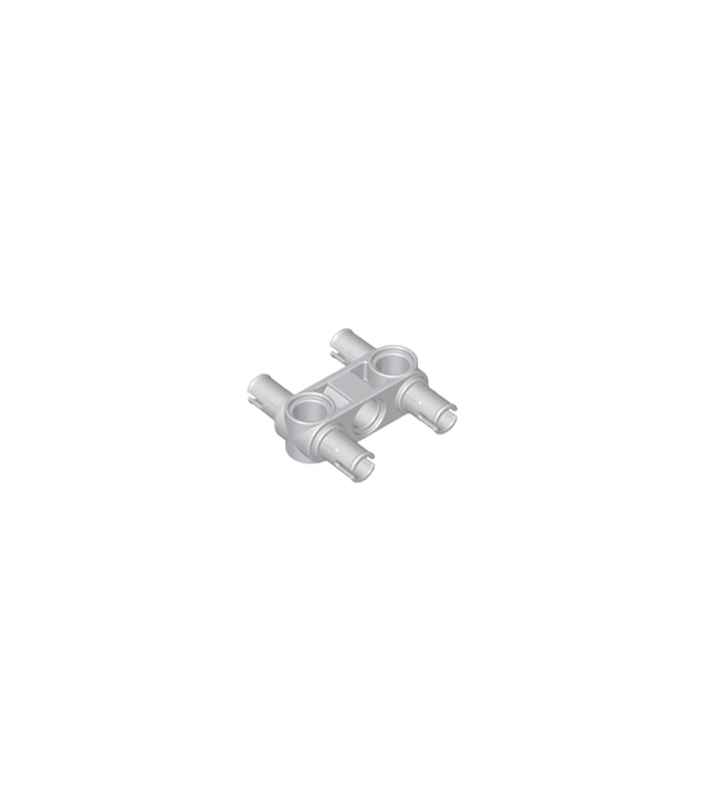 LEGO - Technic, penverbinder haaks 3L met 4 pennen - Light Bluish Gray | N