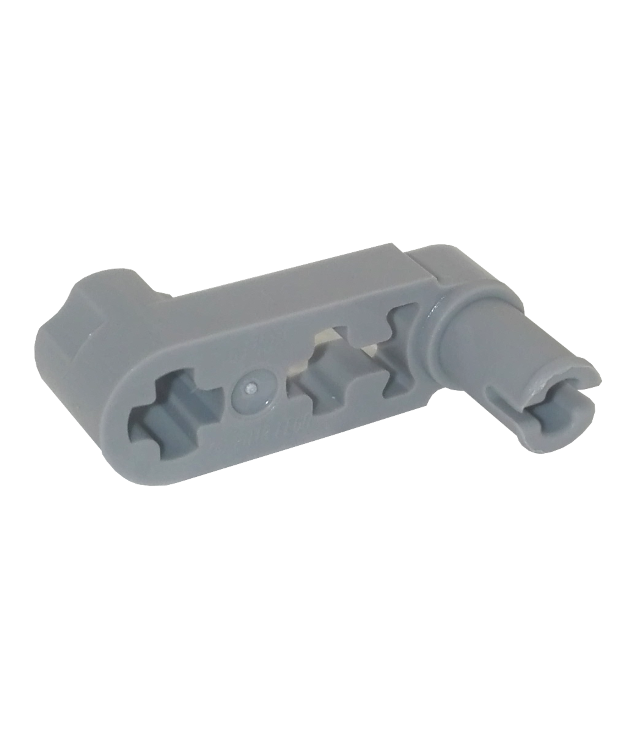 LEGO - Technic, hefarm gemodificeerd kruk/pin 1 x 3 met as-gaten en vierkant pen-gat - Light Bluish Gray | N