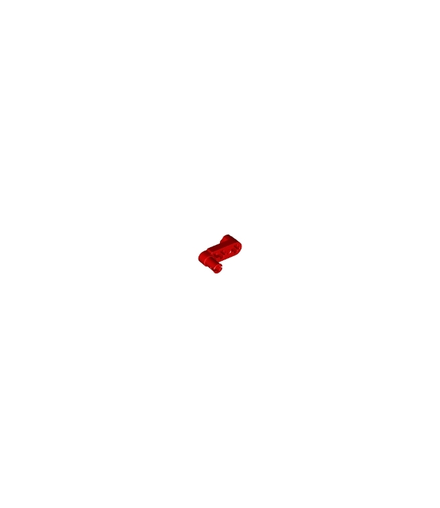 LEGO - Technic, hefarm gemodificeerd kruk/pin 1 x 3 met as-gaten en vierkant pen-gat - Red | N