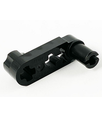 LEGO - Technic, hefarm gemodificeerd kruk/pin 1 x 3 met as-gaten en vierkant pen-gat - Black | N - Thumbnail