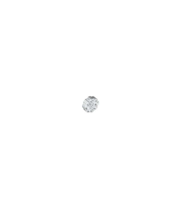 LEGO - Technic, asverbindingsblok rond met 2 pen-gaten en 3 as-gaten (Hero Factory-wapenloop) - White | N