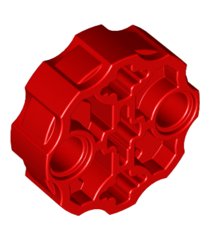 LEGO - Technic, asverbindingsblok rond met 2 pen-gaten en 3 as-gaten (Hero Factory-wapenloop) - Red | N - Thumbnail