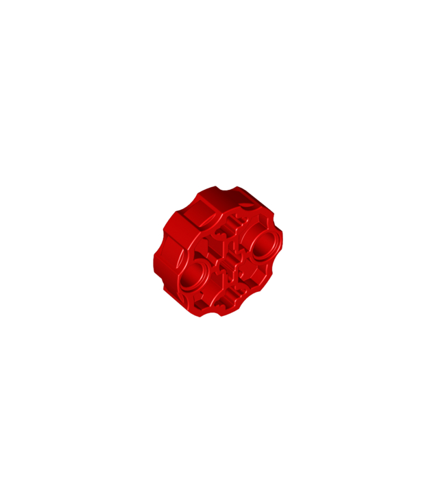 LEGO - Technic, asverbindingsblok rond met 2 pen-gaten en 3 as-gaten (Hero Factory-wapenloop) - Red | N