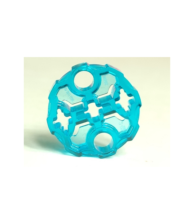 LEGO - Technic, asverbindingsblok rond met 2 pen-gaten en 3 as-gaten (Hero Factory-wapenloop) - Trans-Light Blue | N