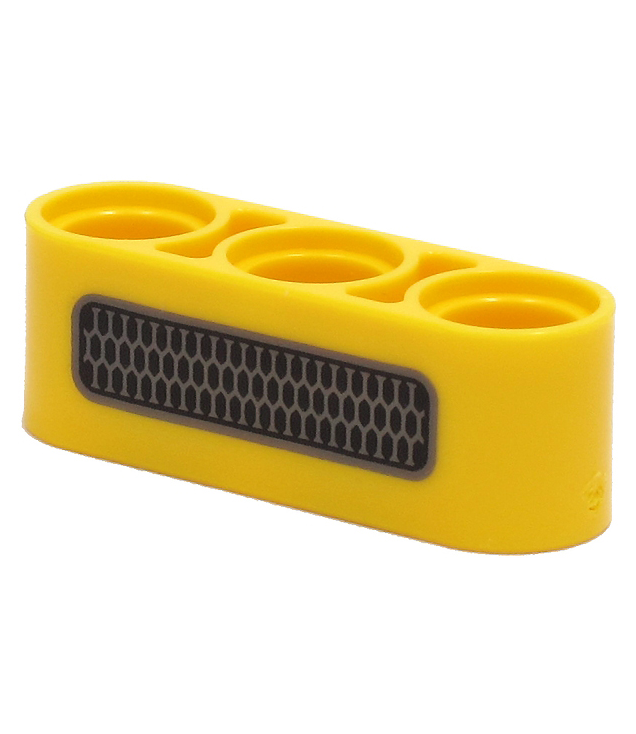 LEGO - Technic, hefarm dik 1 x 3 met zilver en zwart roosterpatroon - Yellow | N
