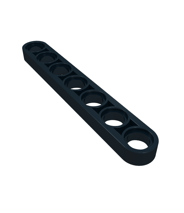 LEGO - Technic, hefarm dun 1 x 7 - Black | N