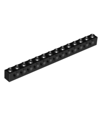 LEGO - Technic, steen 1 x 14 met gaten - Black | N - Thumbnail