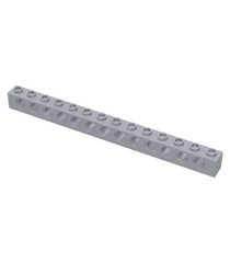 LEGO - Technic, steen 1 x 14 met gaten - Light Bluish Gray | N - Thumbnail