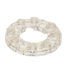LEGO - Plaat, rond 4 x 4 met 2 x 2 rond open midden - Trans-Clear | N - Thumbnail