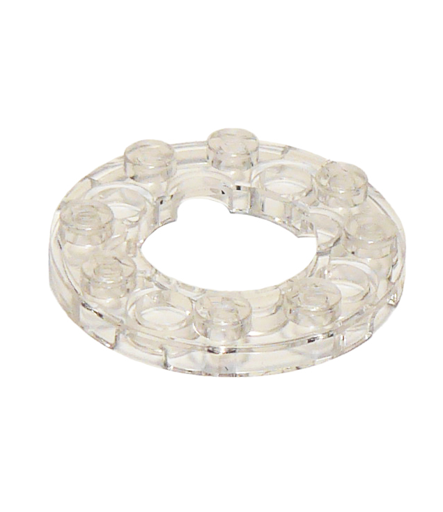 LEGO - Plaat, rond 4 x 4 met 2 x 2 rond open midden - Trans-Clear | N