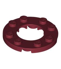 LEGO - Plaat, rond 4 x 4 met 2 x 2 rond open midden - Dark Red | N - Thumbnail