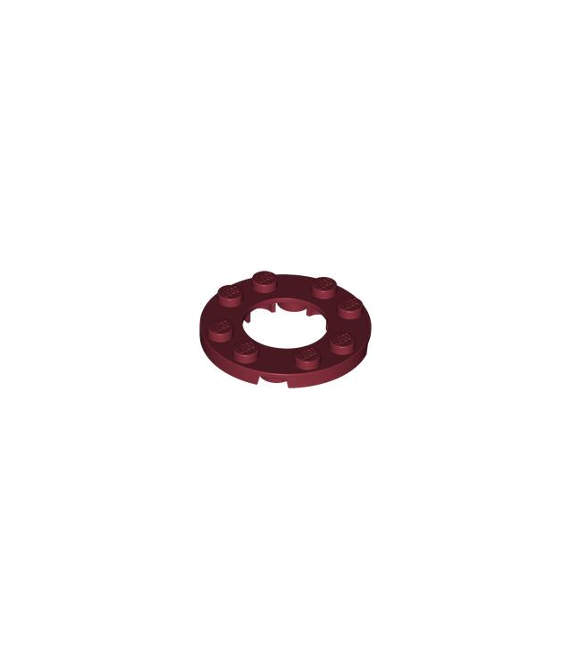 LEGO - Plaat, rond 4 x 4 met 2 x 2 rond open midden - Dark Red | N