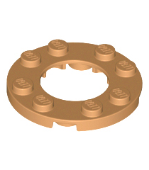 LEGO - Plaat, rond 4 x 4 met 2 x 2 rond open midden - Medium Nougat | N - Thumbnail
