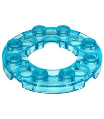 LEGO - Plaat, rond 4 x 4 met 2 x 2 rond open midden - Trans-Light Blue | N - Thumbnail