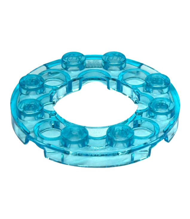 LEGO - Plaat, rond 4 x 4 met 2 x 2 rond open midden - Trans-Light Blue | N