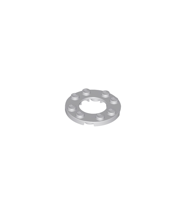 LEGO - Plaat, rond 4 x 4 met 2 x 2 rond open midden - Light Bluish Gray | N