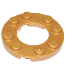 LEGO - Plaat, rond 4 x 4 met 2 x 2 rond open midden - Pearl Gold | N - Thumbnail
