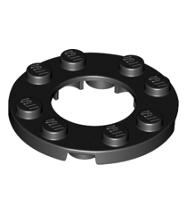 LEGO - Plaat, rond 4 x 4 met 2 x 2 rond open midden - Black | N - Thumbnail