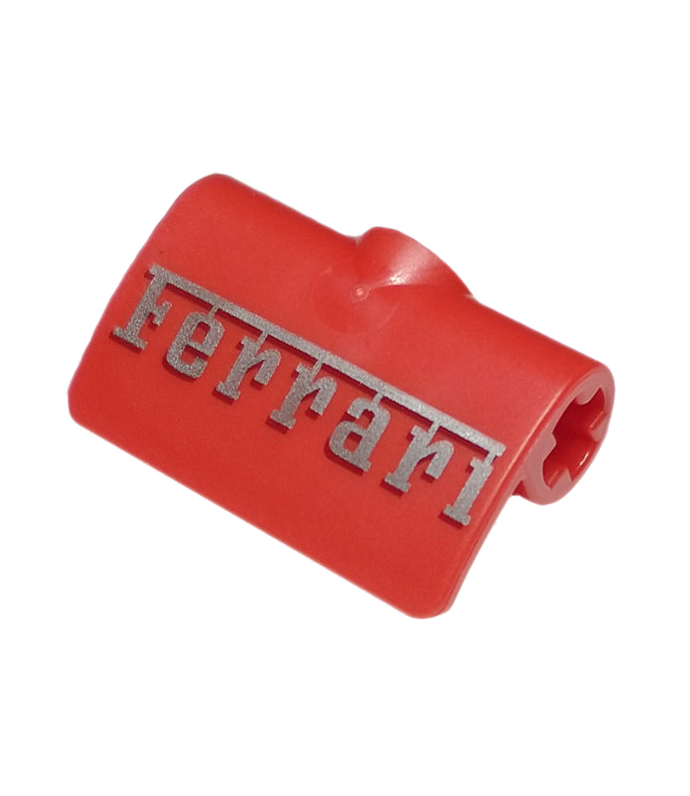 LEGO - Technic, paneel gebogen 2 x 3 x 1 met groot zilverkleurig 'Ferrari'-logo - Red | N