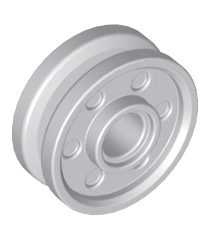 LEGO - Wiel Ø18 x 8 mm met nep-bouten en diepe spaken met binnenring - Light Bluish Gray | N - Thumbnail