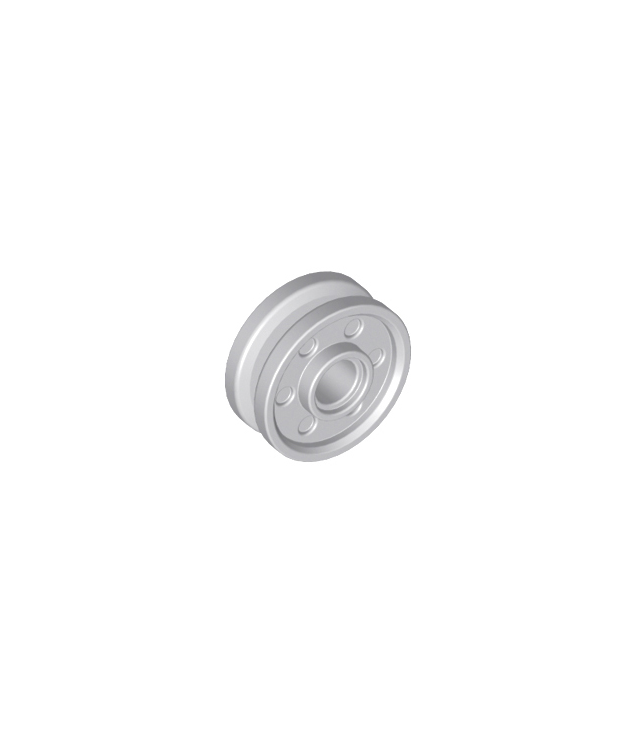 LEGO - Wiel Ø18 x 8 mm met nep-bouten en diepe spaken met binnenring - Light Bluish Gray | N