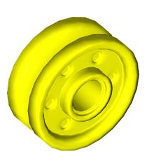 LEGO - Wiel Ø18 x 8 mm met nep-bouten en diepe spaken met binnenring - Neon Yellow | N - Thumbnail