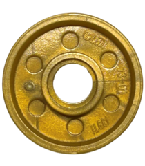 LEGO - Wiel Ø18 x 8 mm met nep-bouten en diepe spaken met binnenring - Pearl Gold | N - Thumbnail