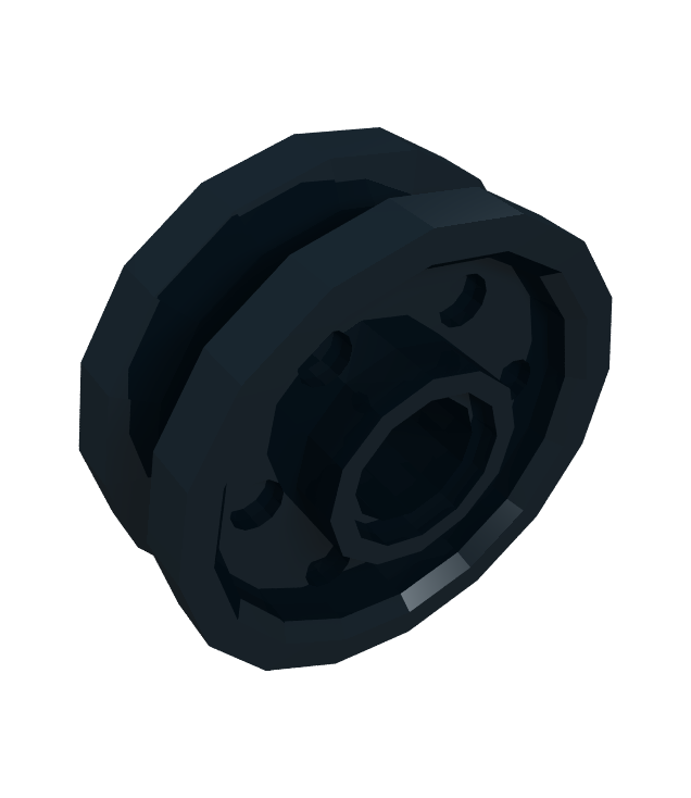 LEGO - Wiel Ø18 x 8 mm met nep-bouten en diepe spaken met binnenring - Black | N