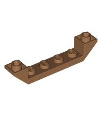 LEGO - Helling, omgekeerd 45 graden 6 x 1 dubbel met 1 x 4 uitsparing - Medium Nougat | N - Thumbnail