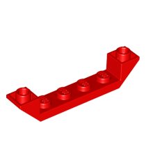 LEGO - Helling, omgekeerd 45 graden 6 x 1 dubbel met 1 x 4 uitsparing - Red | N - Thumbnail
