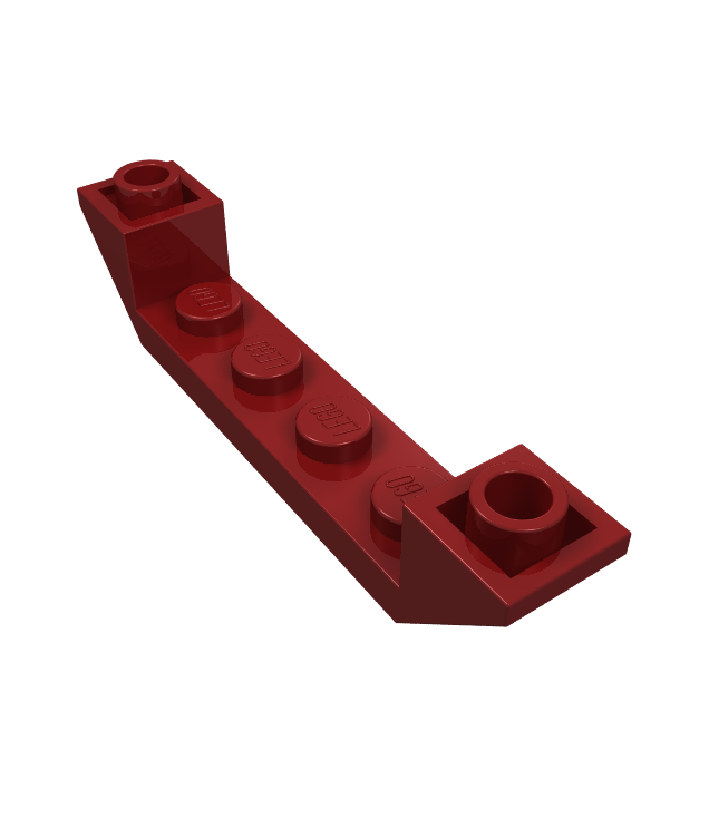 LEGO - Helling, omgekeerd 45 graden 6 x 1 dubbel met 1 x 4 uitsparing - Dark Red | N